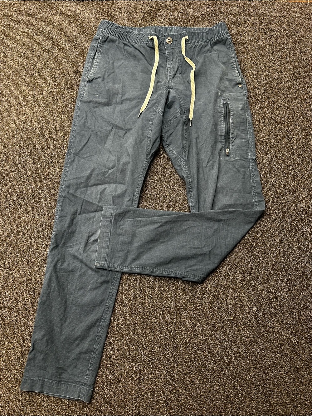Vuori Climber Pants Mens Medium Blue Ripstop Performance Khakis Zip Pocket